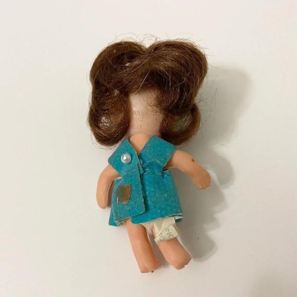 Vtg Gold Farb Novelty Doll Liddle Kiddle Kiddles Clone Flaws 2.5 Inch Tall - Picture 4 of 13
